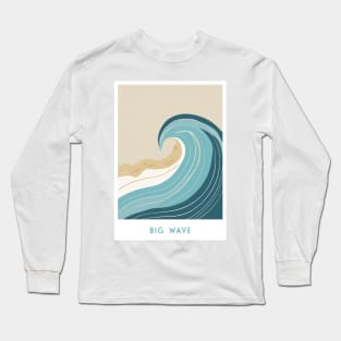 Retro Vintage Minimal Golden Sands Serene Wave Long Sleeve T-Shirt